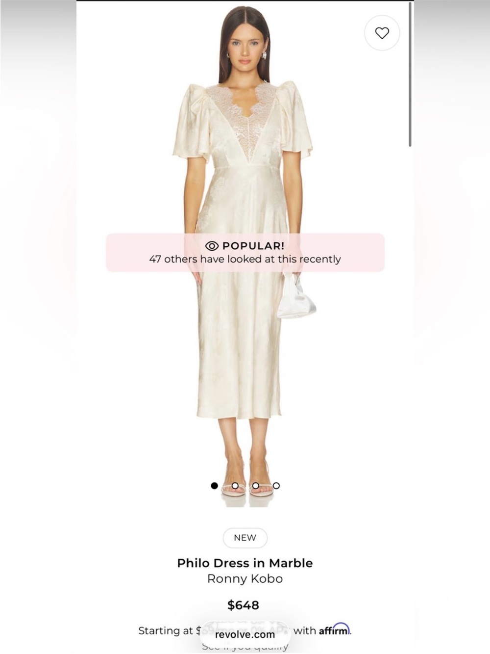 Ronny Kobo Collection Marble Philo Lace-Trim Midi Dress - Ivory